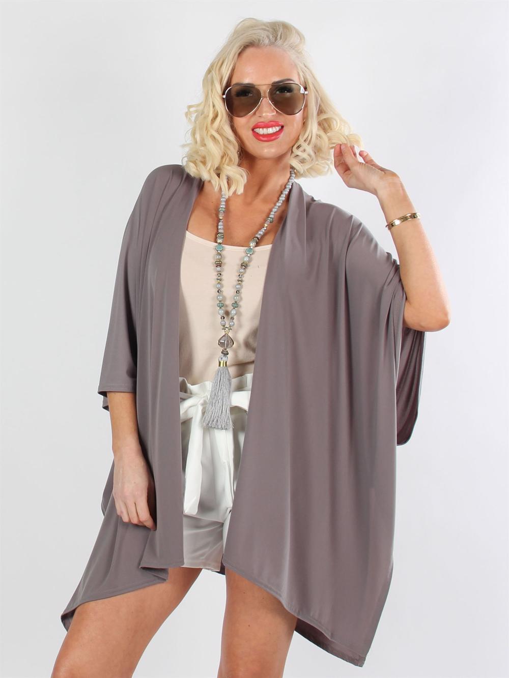 Lima - Plain armygrøn løs cardigan